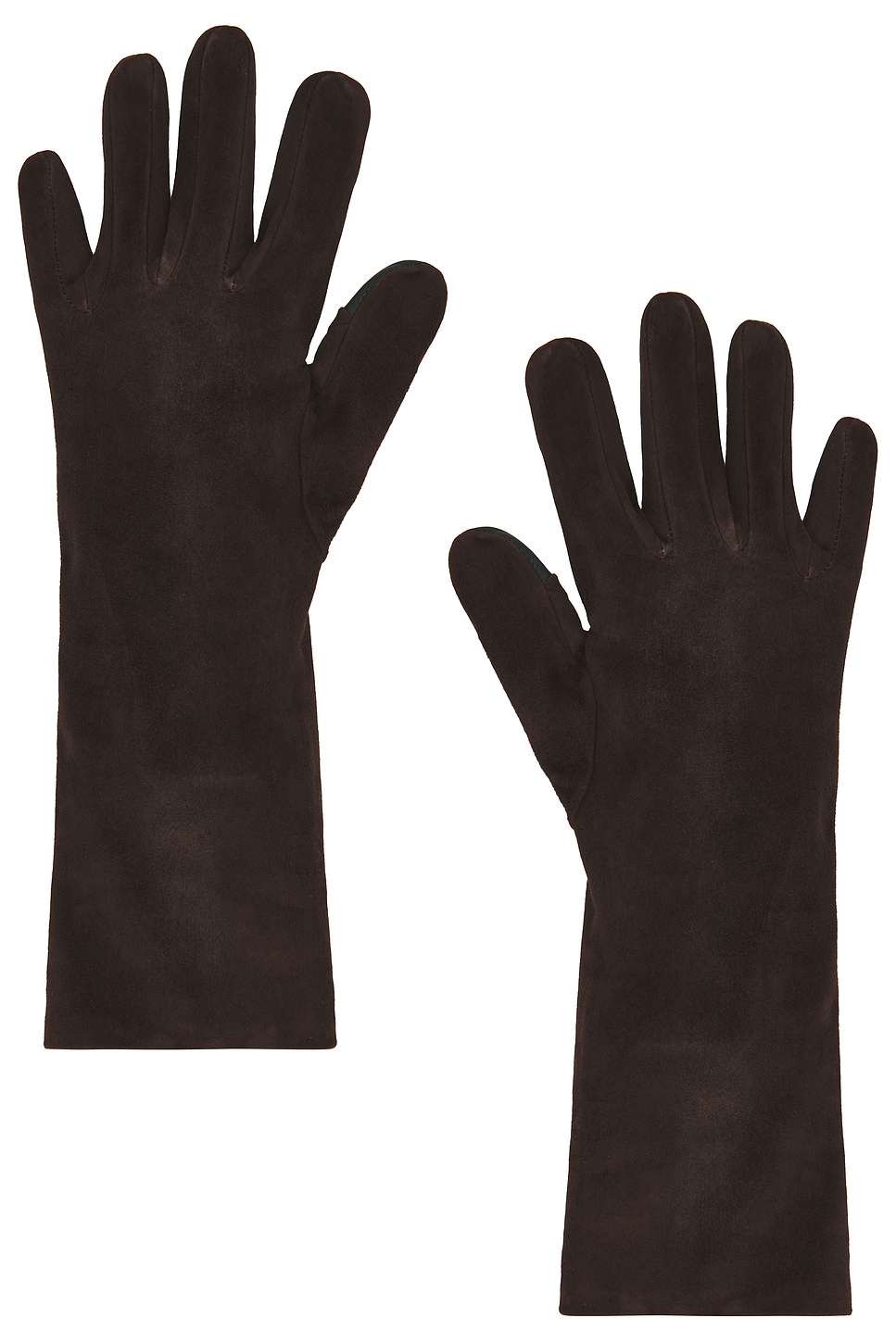 Agnelle Celia Suede Gloves In Brown