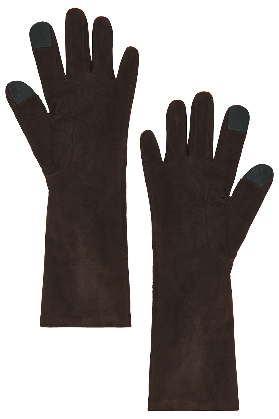 Agnelle Celia Suede Gloves In Brown