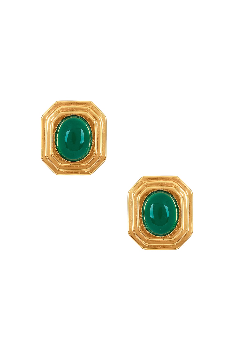 Image 1 of AUREUM Aisling Earrings in Gold & Green 