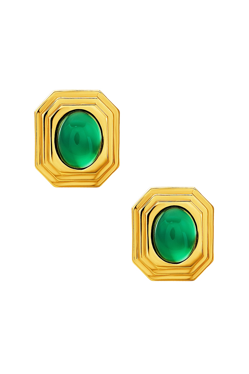 Image 1 of AUREUM Aisling Earrings in Gold & Green