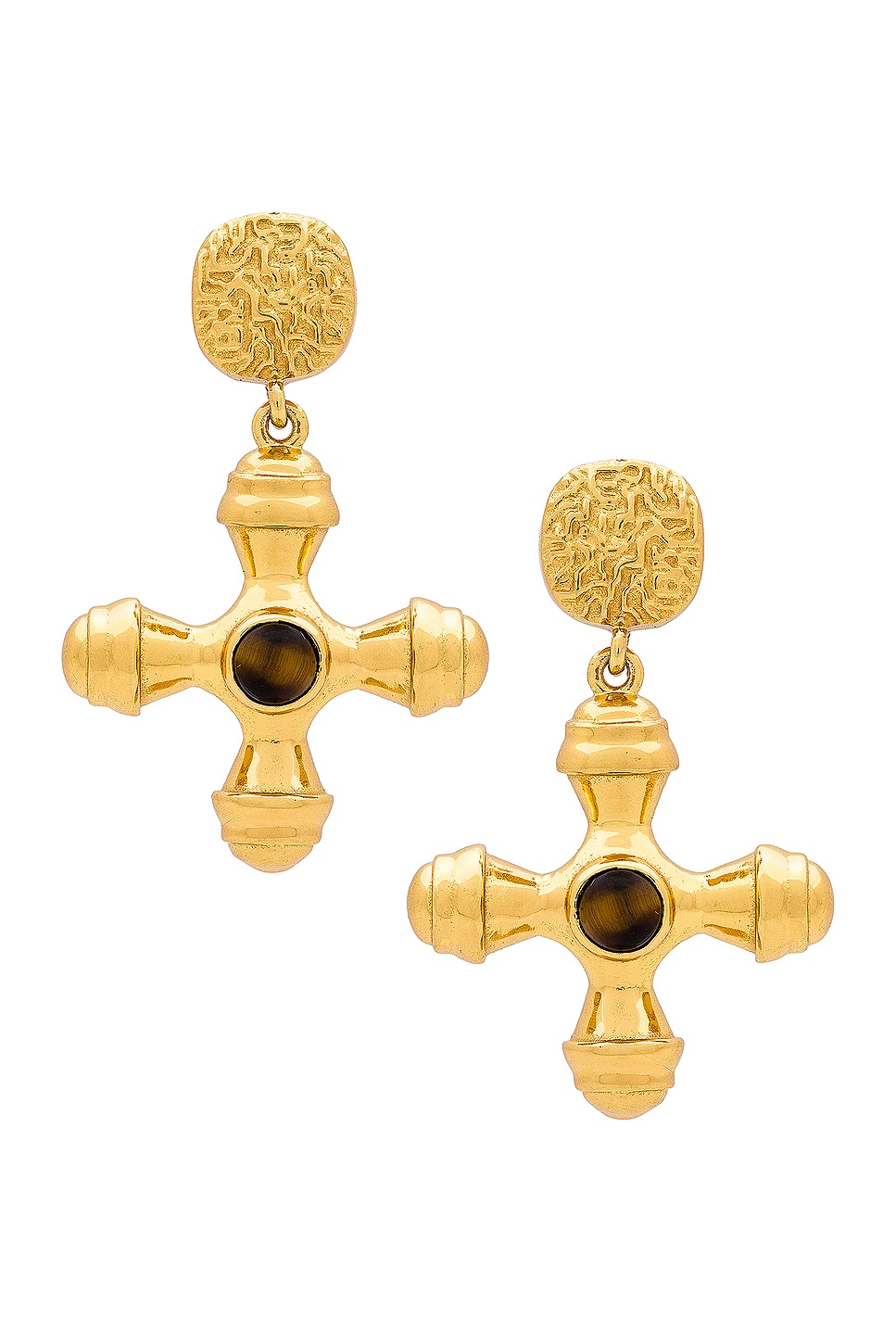 Image 1 of AUREUM Aurora Earrings in Gold & Tiger Eye