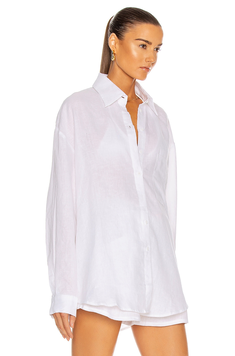 AEXAE Linen Shirt in White | FWRD
