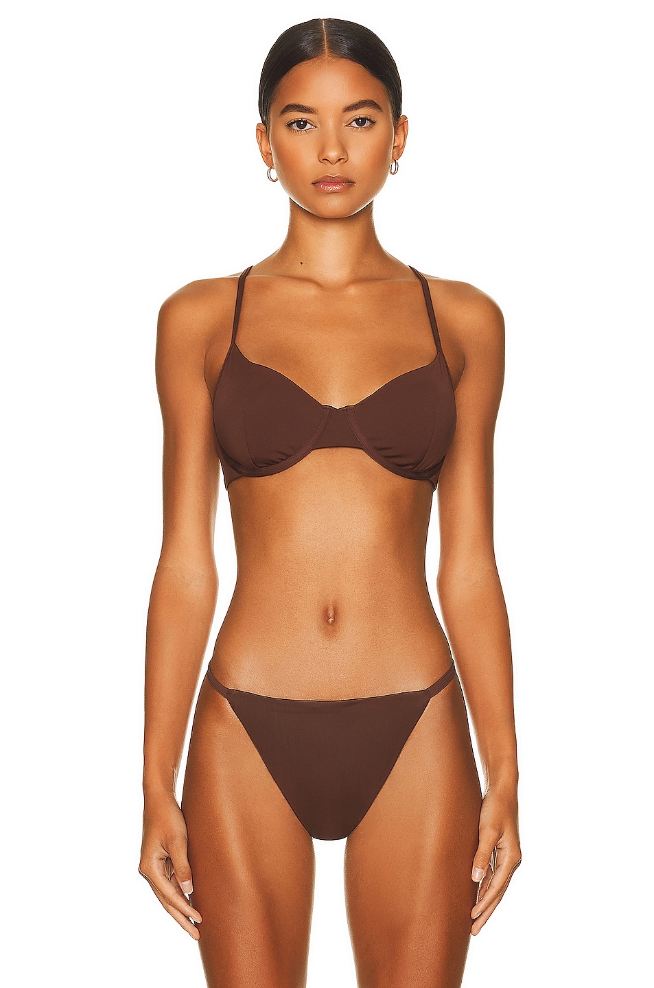 Image 1 of AEXAE Bralette Bikini Top in Brown