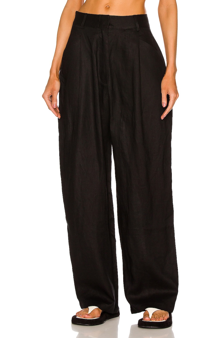 Image 1 of AEXAE Linen Trousers in Black