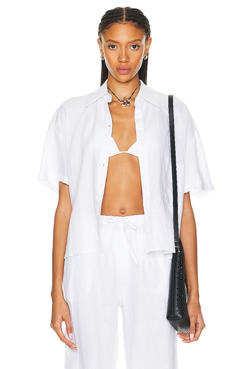 Image 1 of AEXAE Button Up Shirt in White