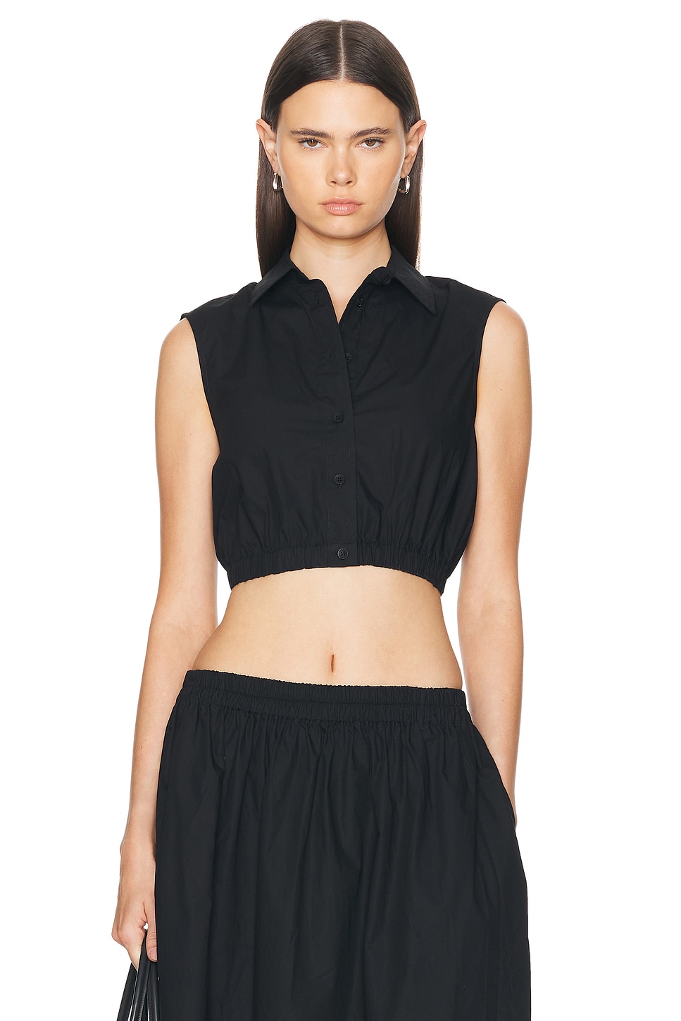 Image 1 of AEXAE Button Up Top in Black