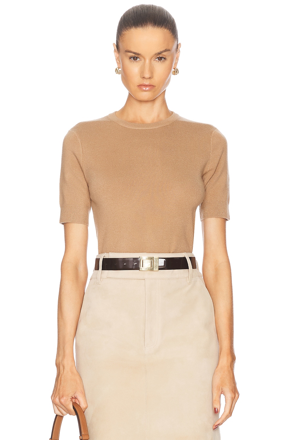 Shop Aexae Cashmere T-shirt In Tan