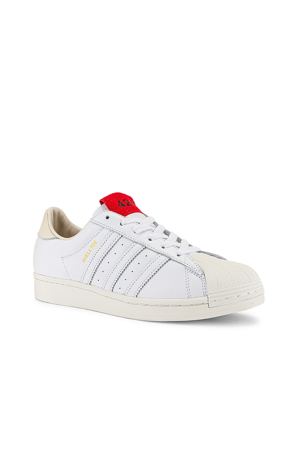 Image 1 of adidas x 424 Shelltoe in White & Red