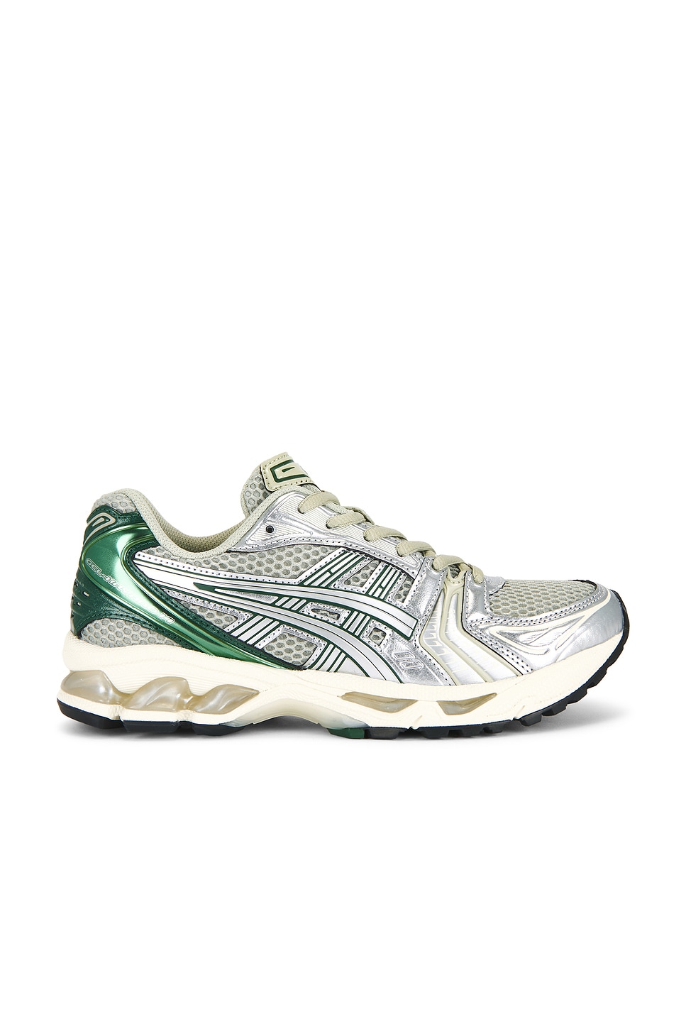 Image 1 of Asics Gel-Kayano 14 in Dried Leaf Green & Pure Silver