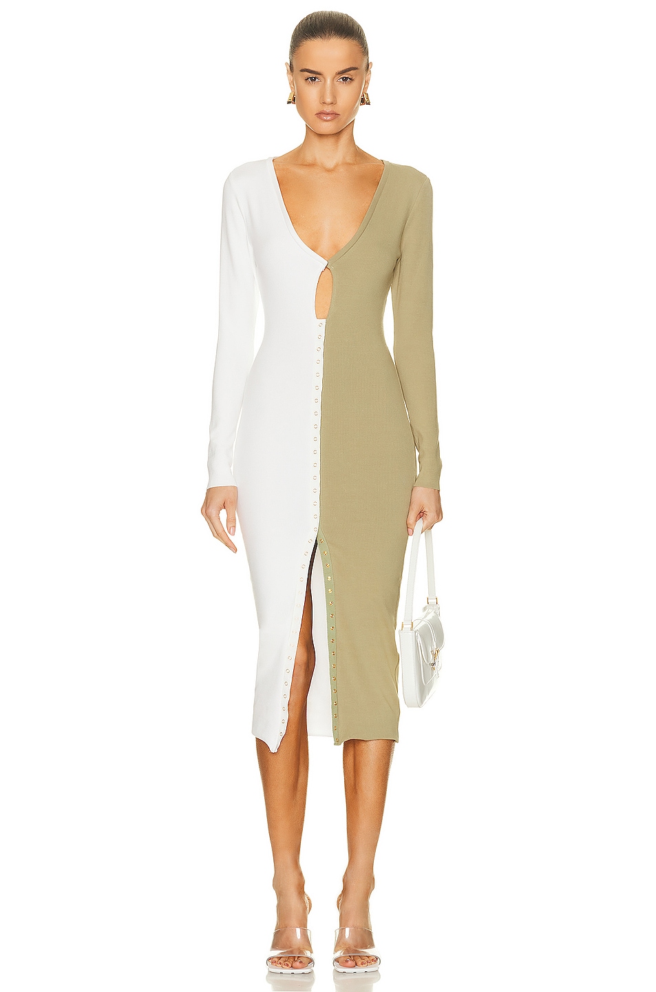 Image 1 of Atoir Saturn Dress in White & Shale Green