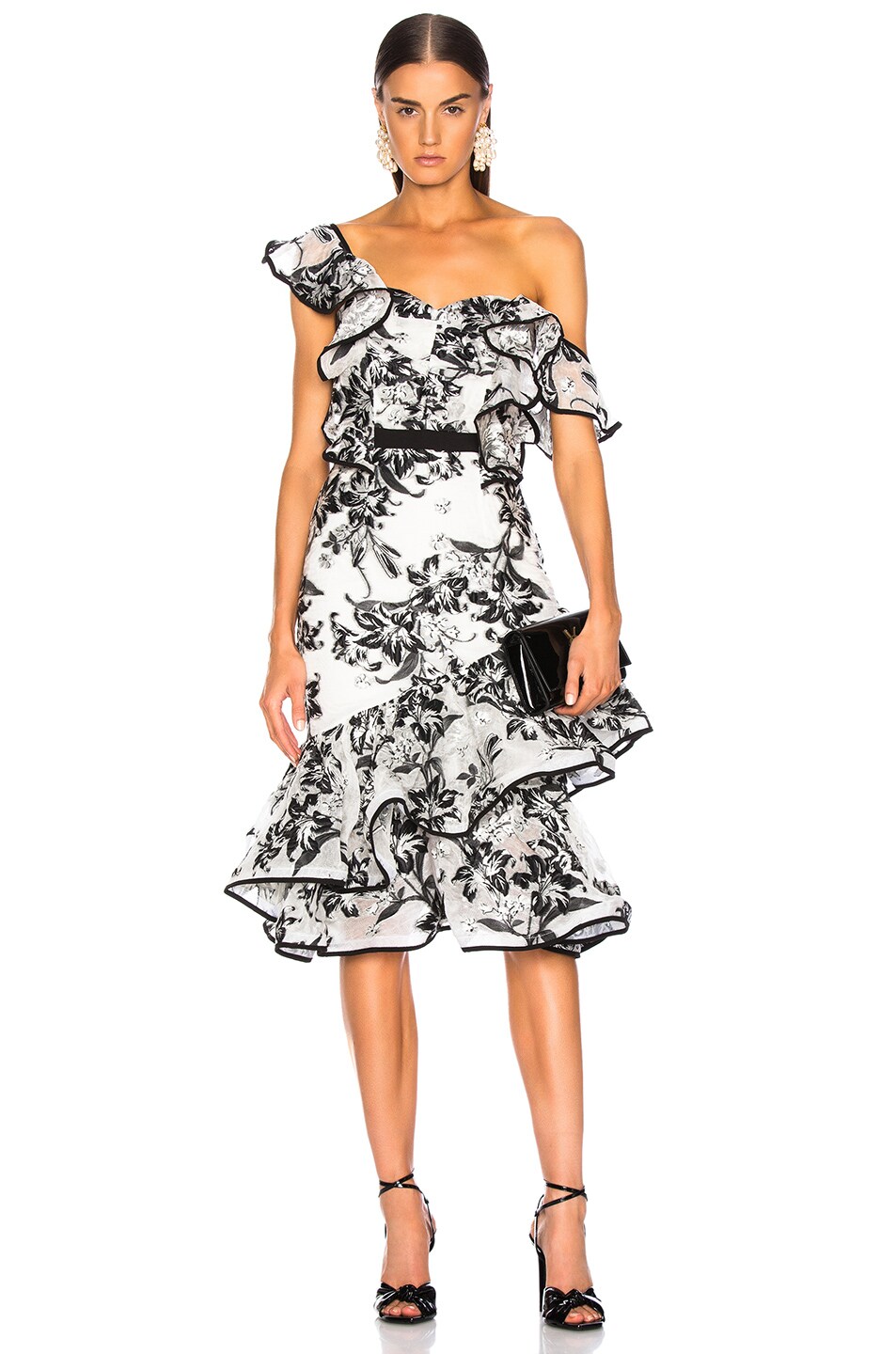 Image 1 of Atoir Unforgettable Minds Dress in Black & White Floral
