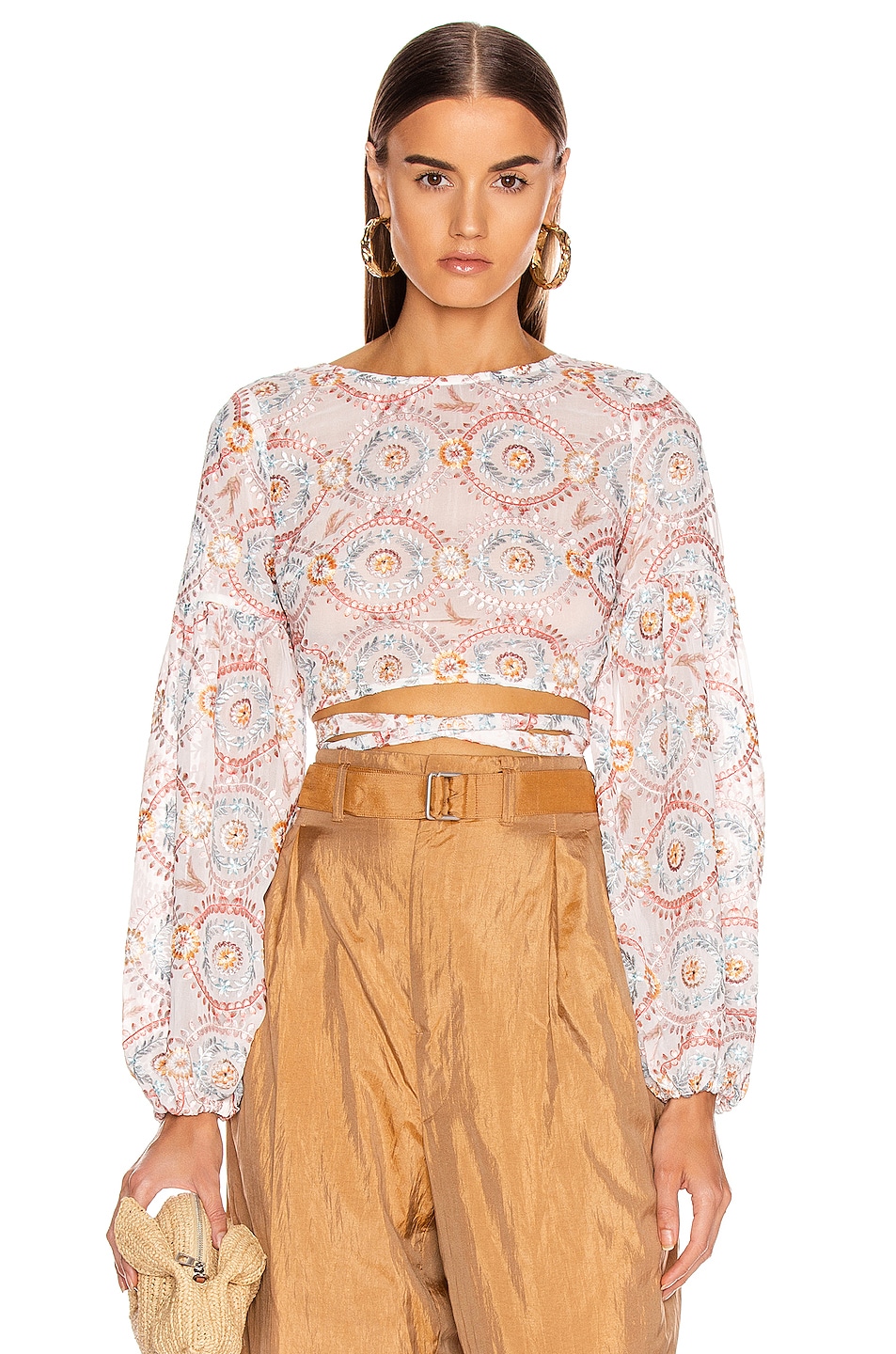 Image 1 of Atoir Love Sick Crop Top in Sunset Embroidery