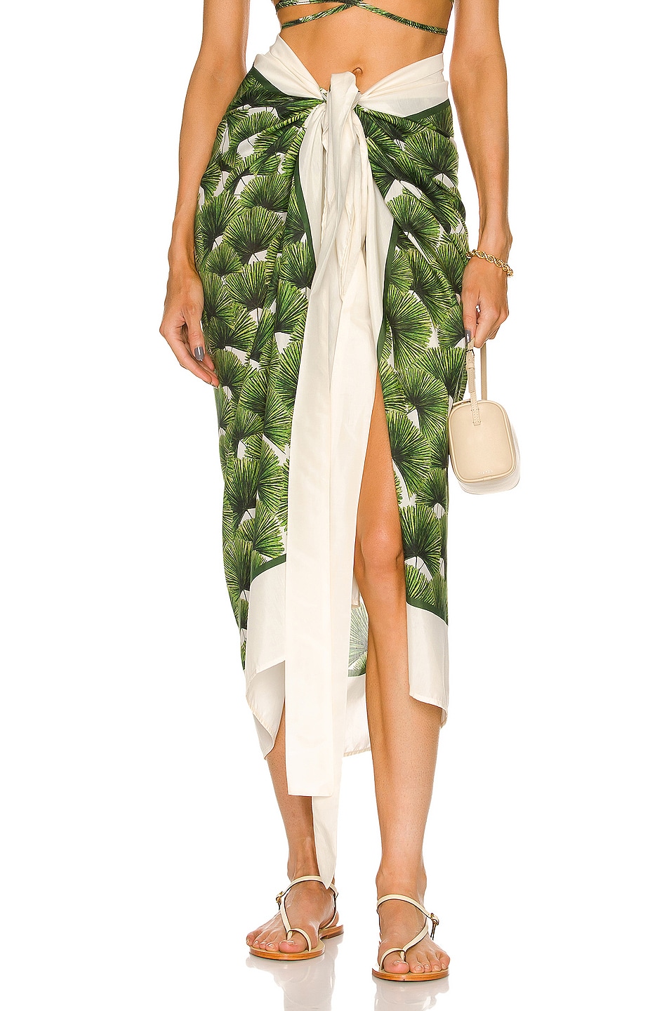 Image 1 of Agua by Agua Bendita Lavanda Wrap Skirt in Palma Mangle Dia