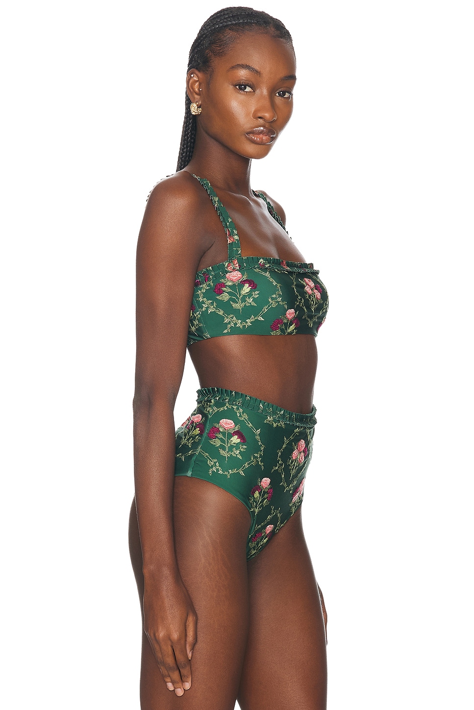 Shop Agua By Agua Bendita Olmo Bikini Top In Green Memoria