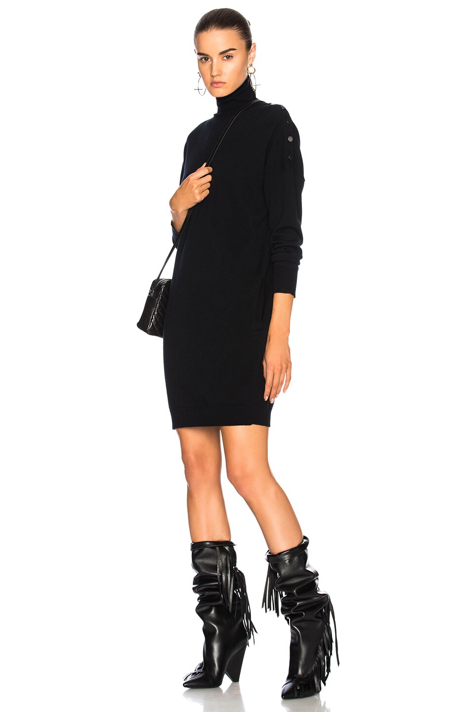 Image 1 of AG Jeans Marissa Turtleneck Dress in True Black