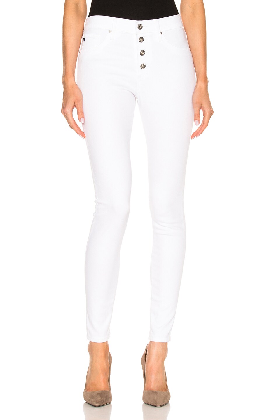 Image 1 of AG Jeans Farrah Skinny Button-Up in White