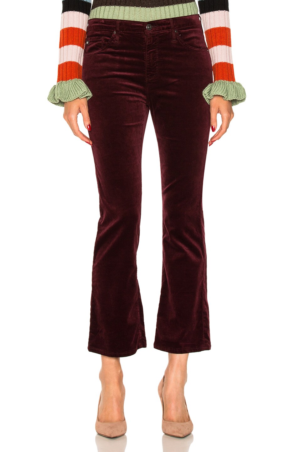 Image 1 of AG Jeans Jodie Crop Button Up in Deep Currant