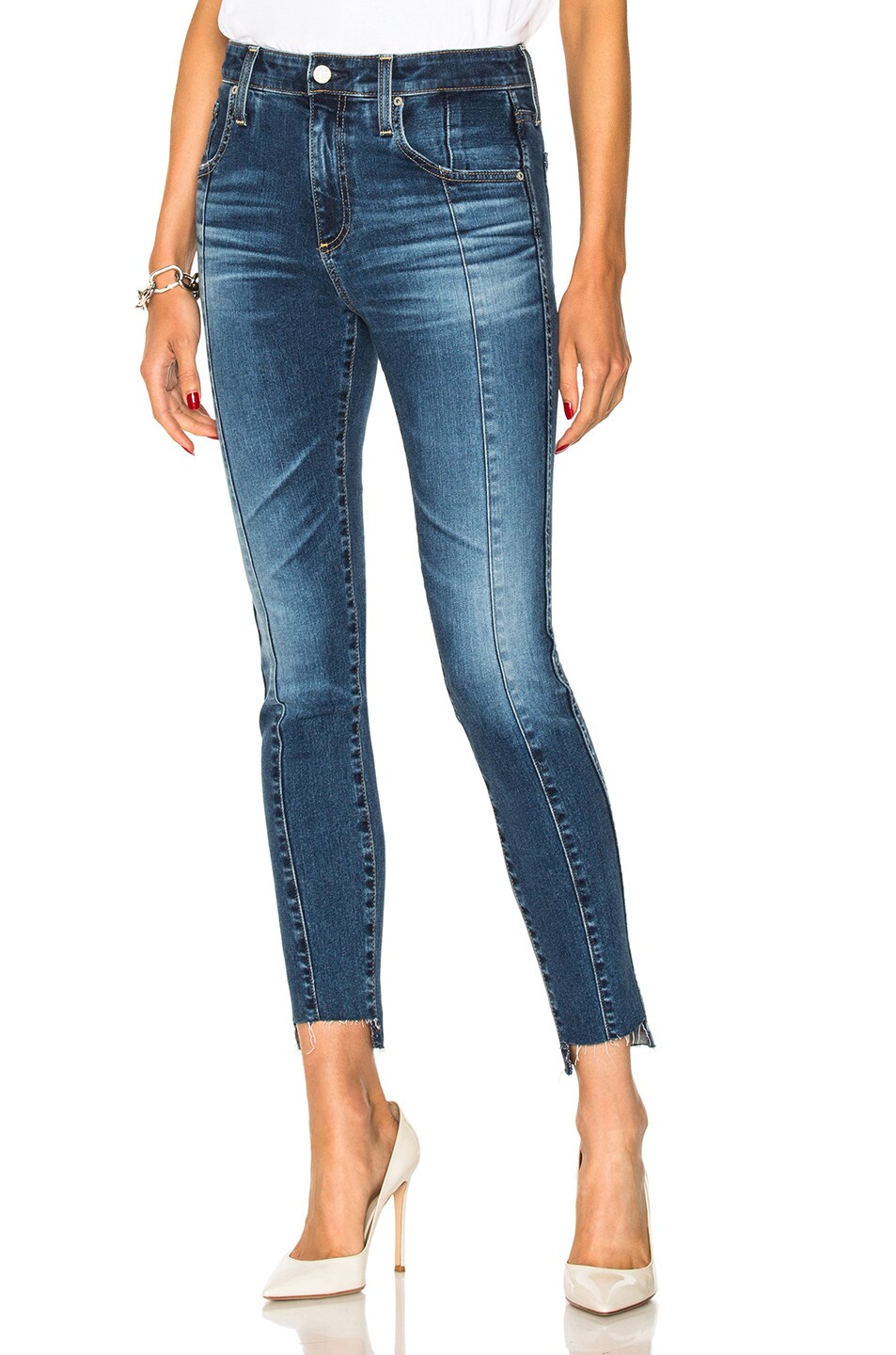 Image 1 of AG Jeans Farrah Skinny Ankle in 10 Years Rhythmic Blue
