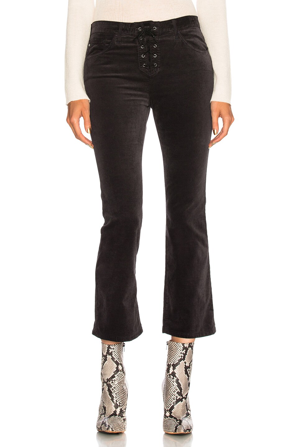 Image 1 of AG Jeans Jodi Crop Lace Up in Rich Mercury