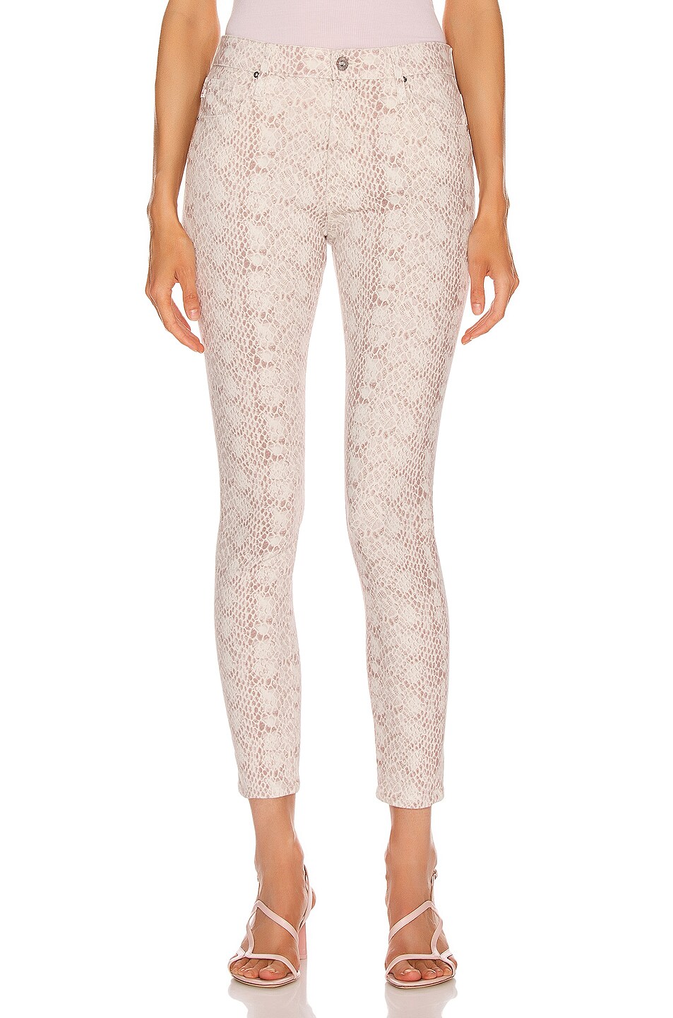 Image 1 of AG Jeans Farrah Skinny Ankle in Silk Python Ivory Dust