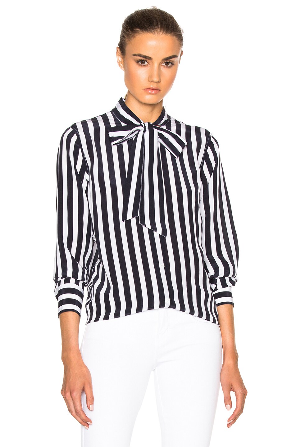 Image 1 of AG Jeans Arley Shirt in Striped After Dark Stripe