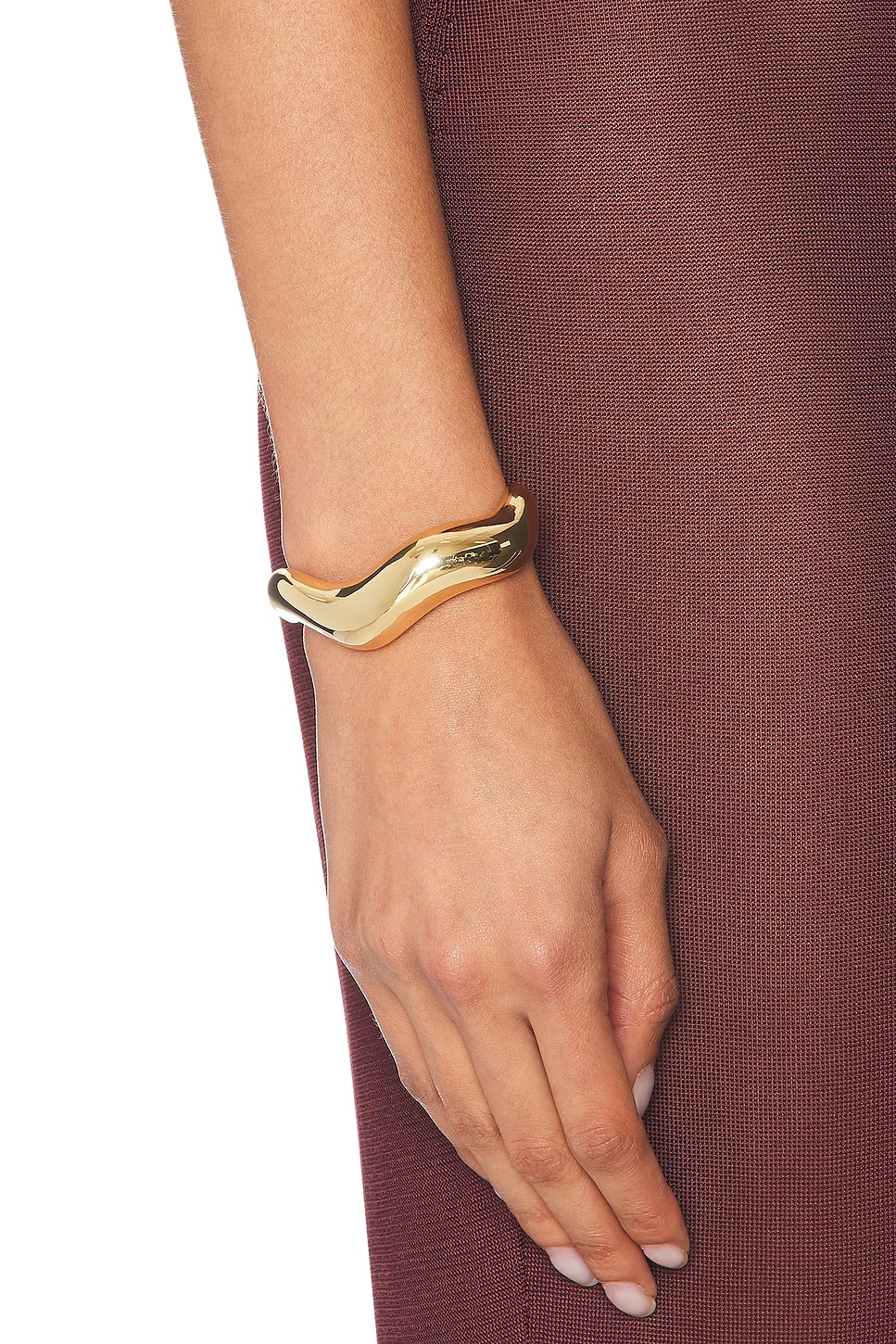 Shop Agmes Large Astrid Cuff In Gold Vermeil