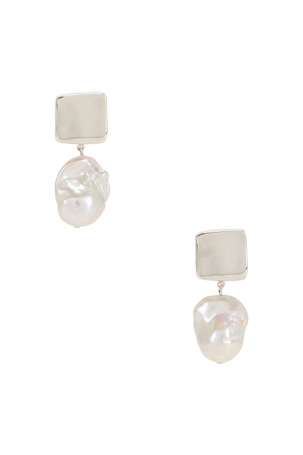 Image 1 of AGMES Baroque Luca Earrings in Sterling Silver & Pearl