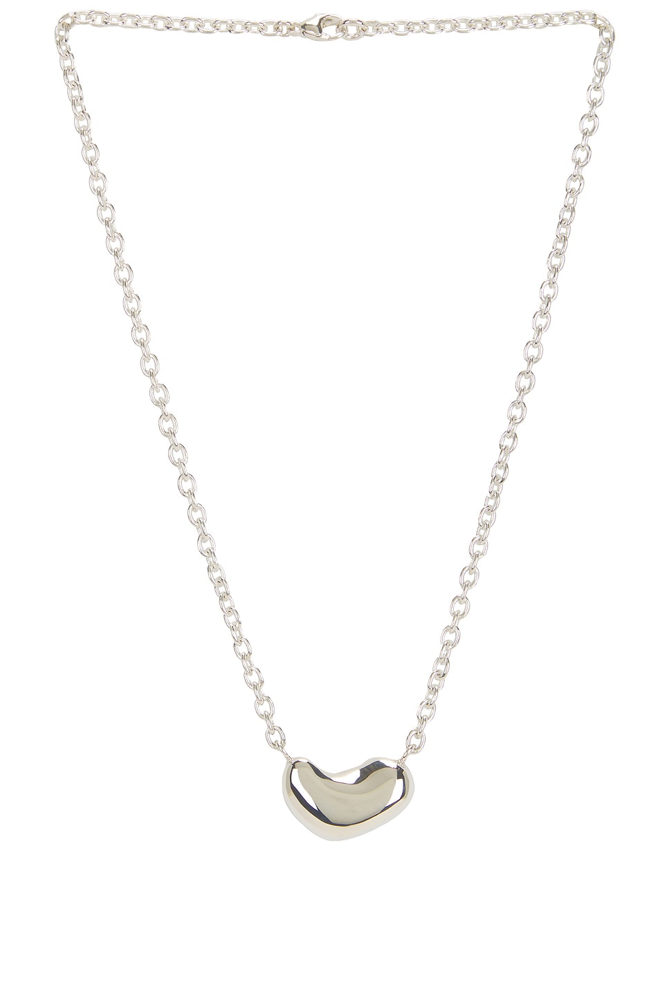 Agmes Small Sculpted Heart Pendant Necklace In Sterling Silver