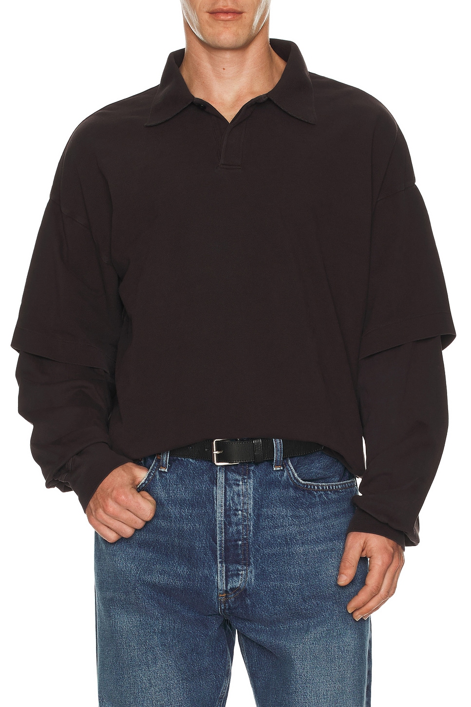Image 1 of AGOLDE Curren Doublesleeve Polo in Elysian