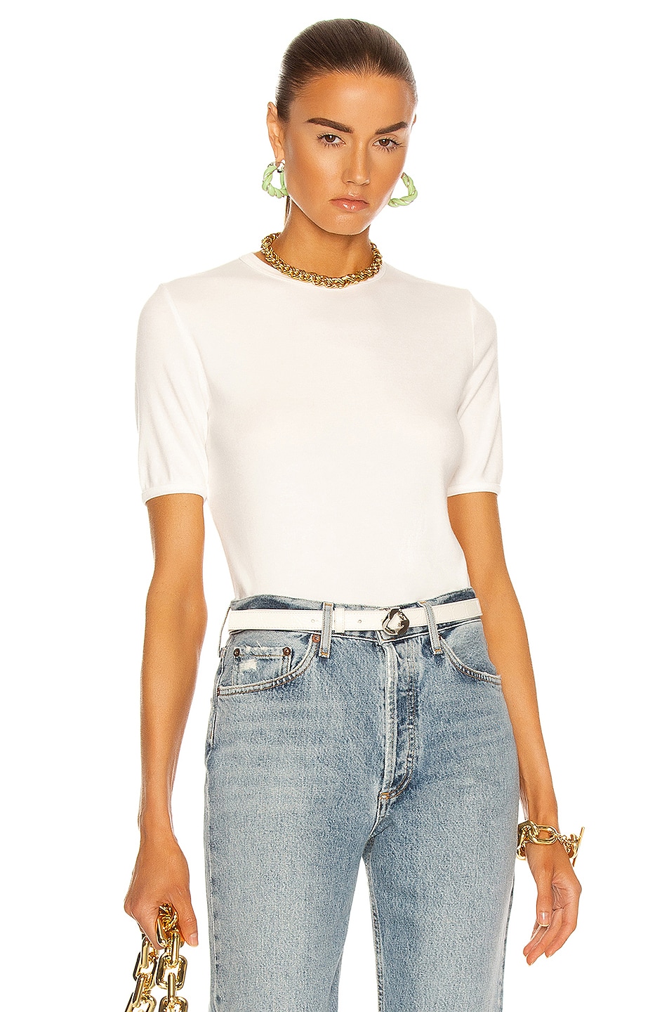 Image 1 of AGOLDE Relaxed Rib Tee in White