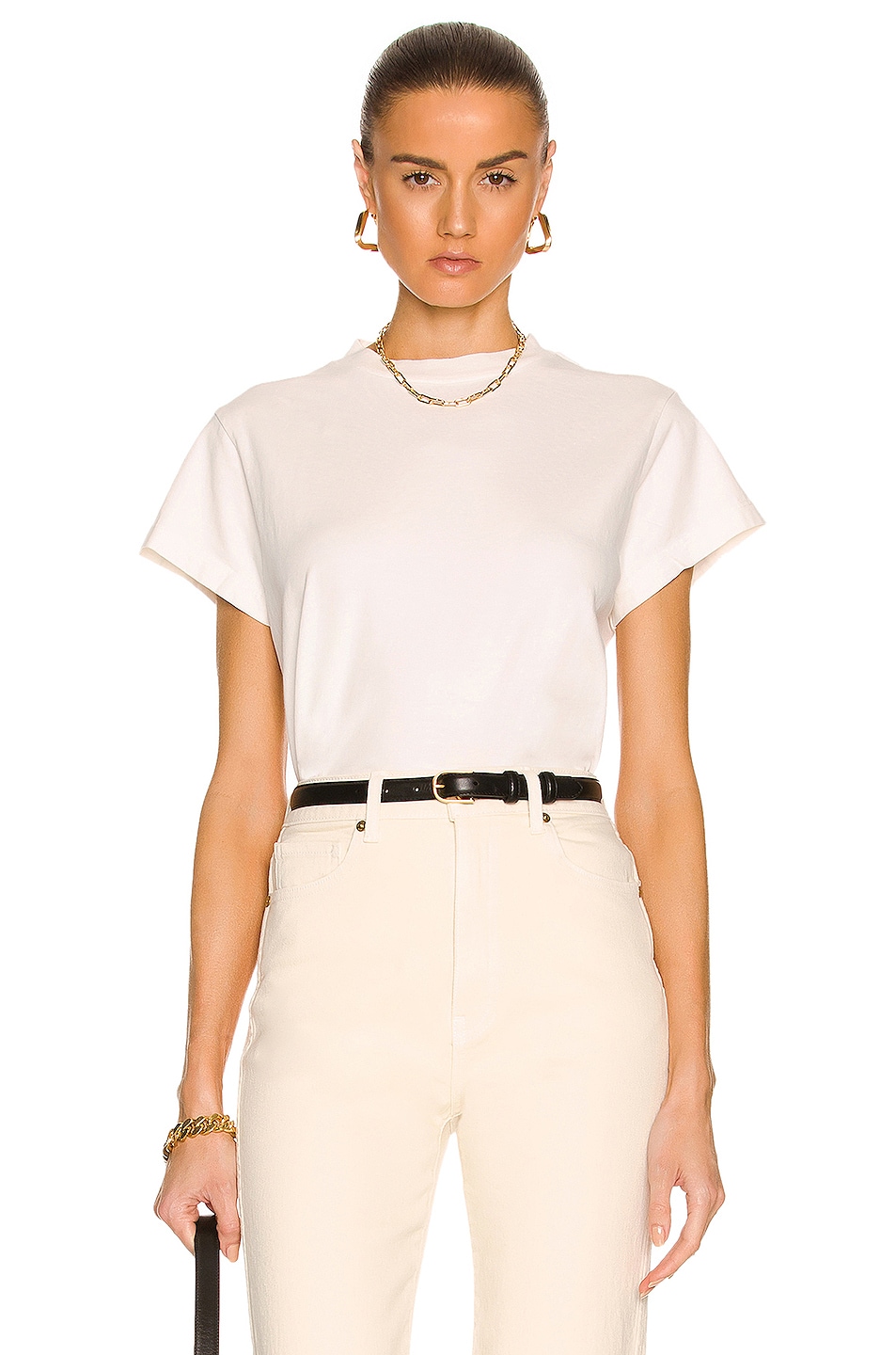 Image 1 of AGOLDE Anika Cap Sleeve Tee in Tissue