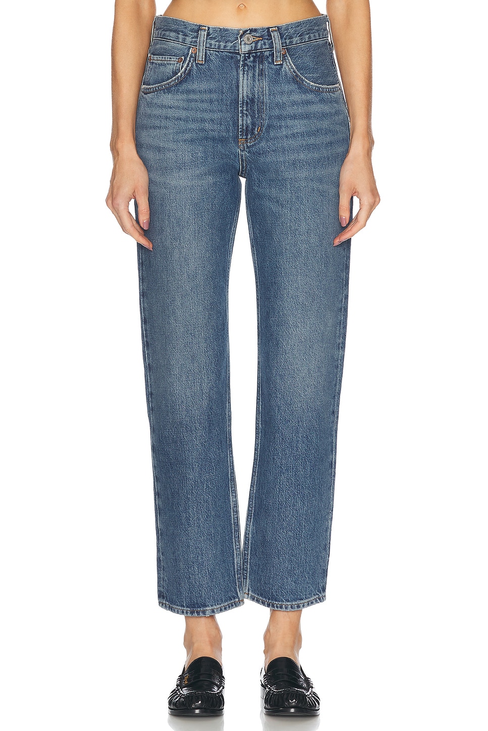 Image 1 of AGOLDE Valen Mid Rise Vintage Straight in Essence