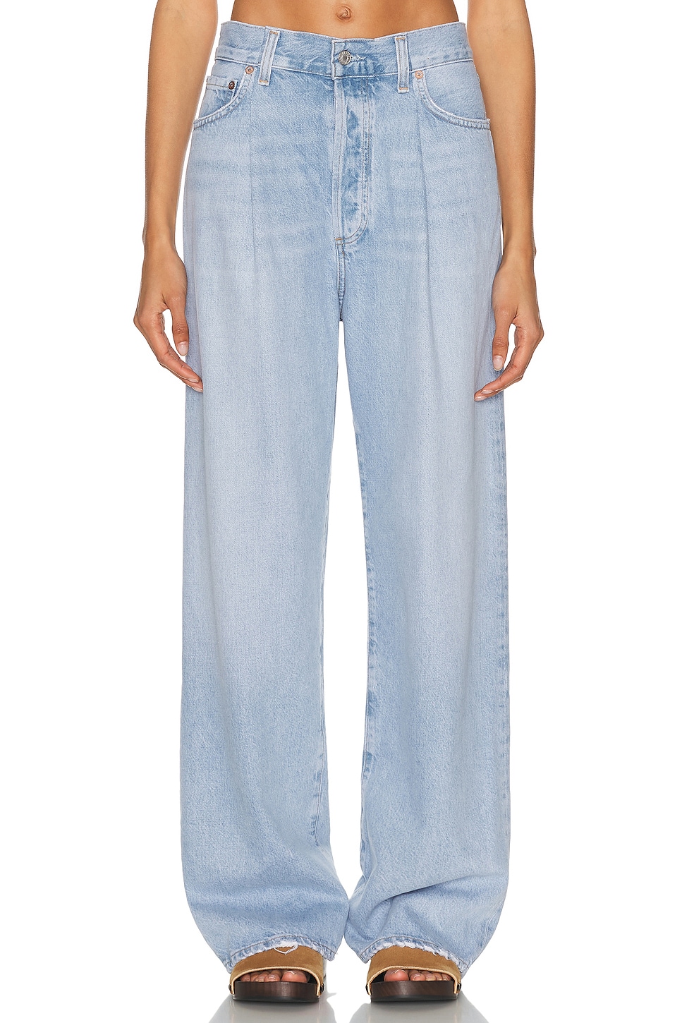 Image 1 of AGOLDE Franka Pleat Baggy Jeans in Scope