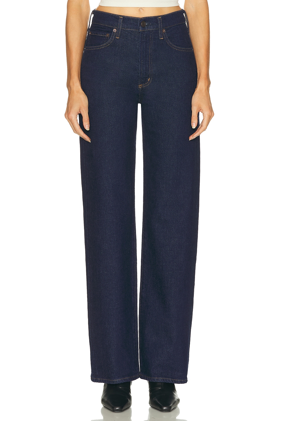 Image 1 of AGOLDE Harper Mid Rise Relaxed Straight Jeans in Reissue