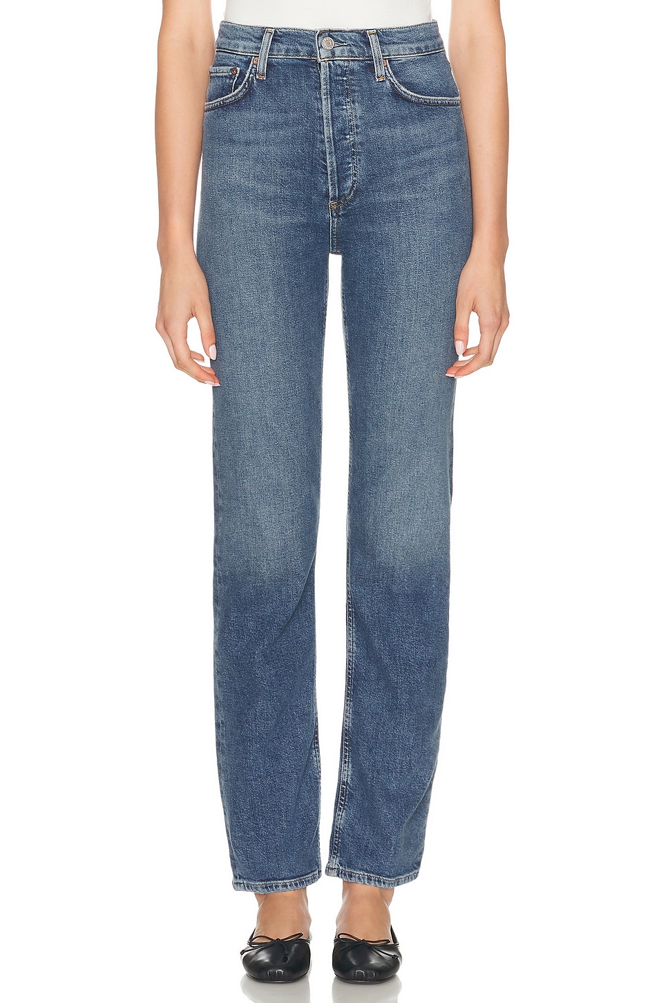 Image 1 of AGOLDE 90s Pinch Waist Long High Rise Straight Jeans in Overcast