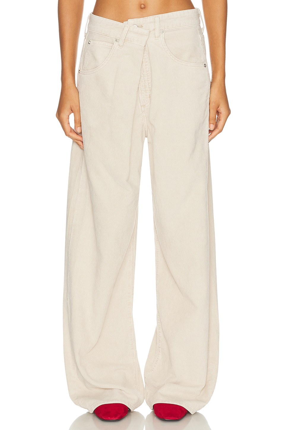 Image 1 of AGOLDE Vana Fold Wide Leg Jeans in Rice Grass