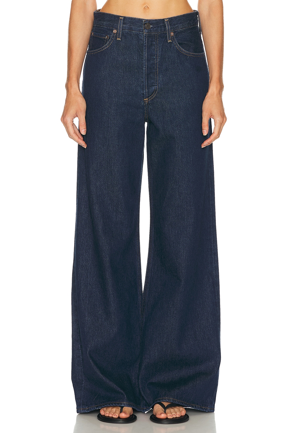 Image 1 of AGOLDE Dame High Rise Wide Leg Jeans in Foxley