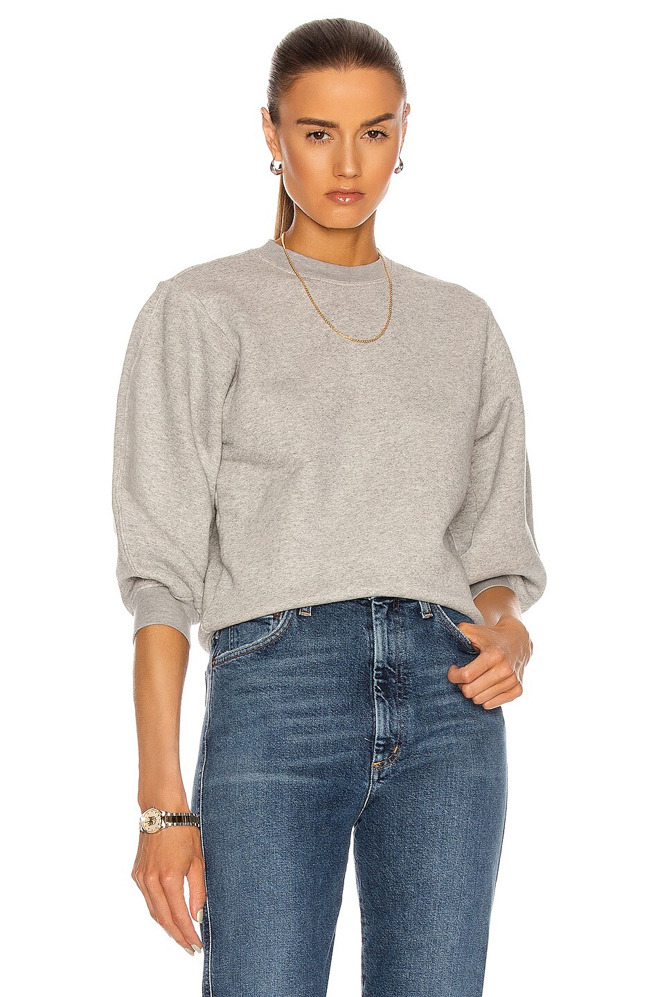 Image 1 of AGOLDE Thora Sweatshirt in Grey Heather