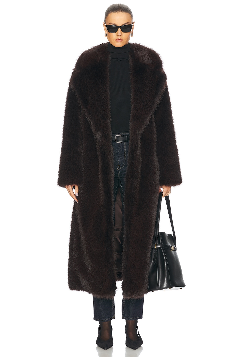 Image 1 of AGOLDE Ebony Shearling Coat in Infusion