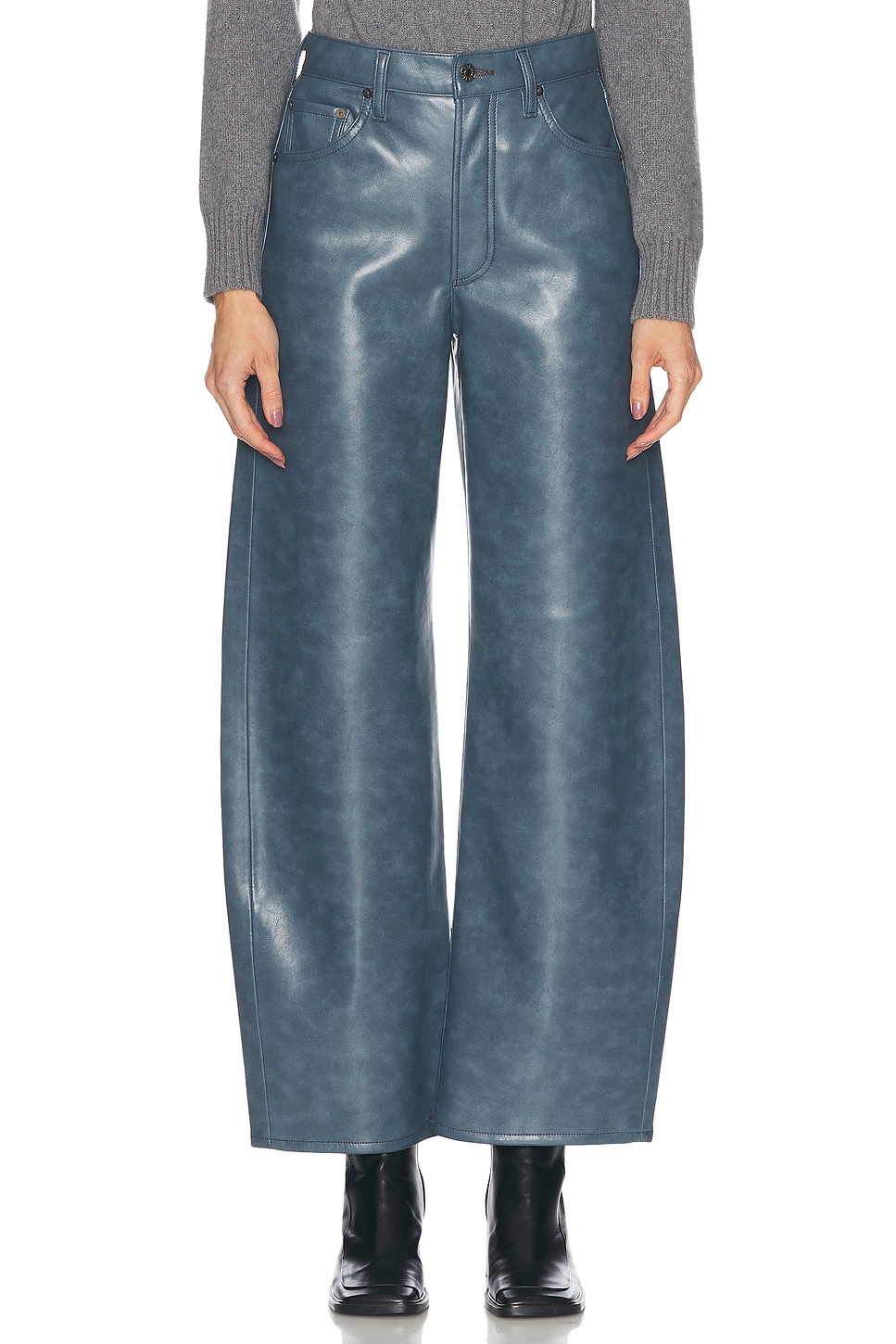 Shop Agolde Low Curve Pant In Blue Jay