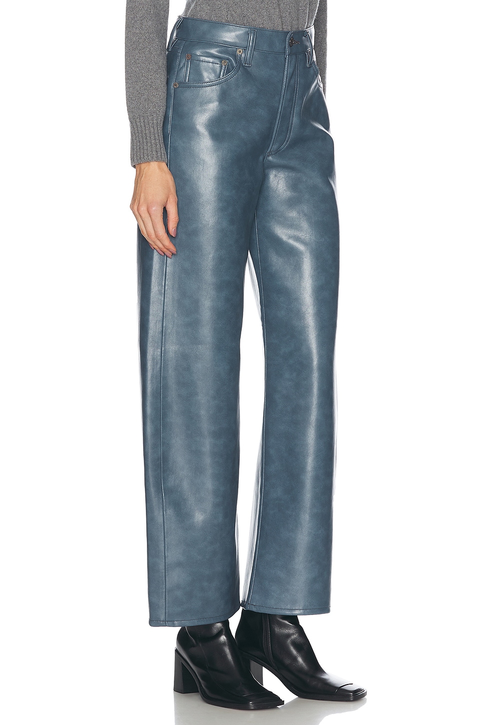 Shop Agolde Low Curve Pant In Blue Jay