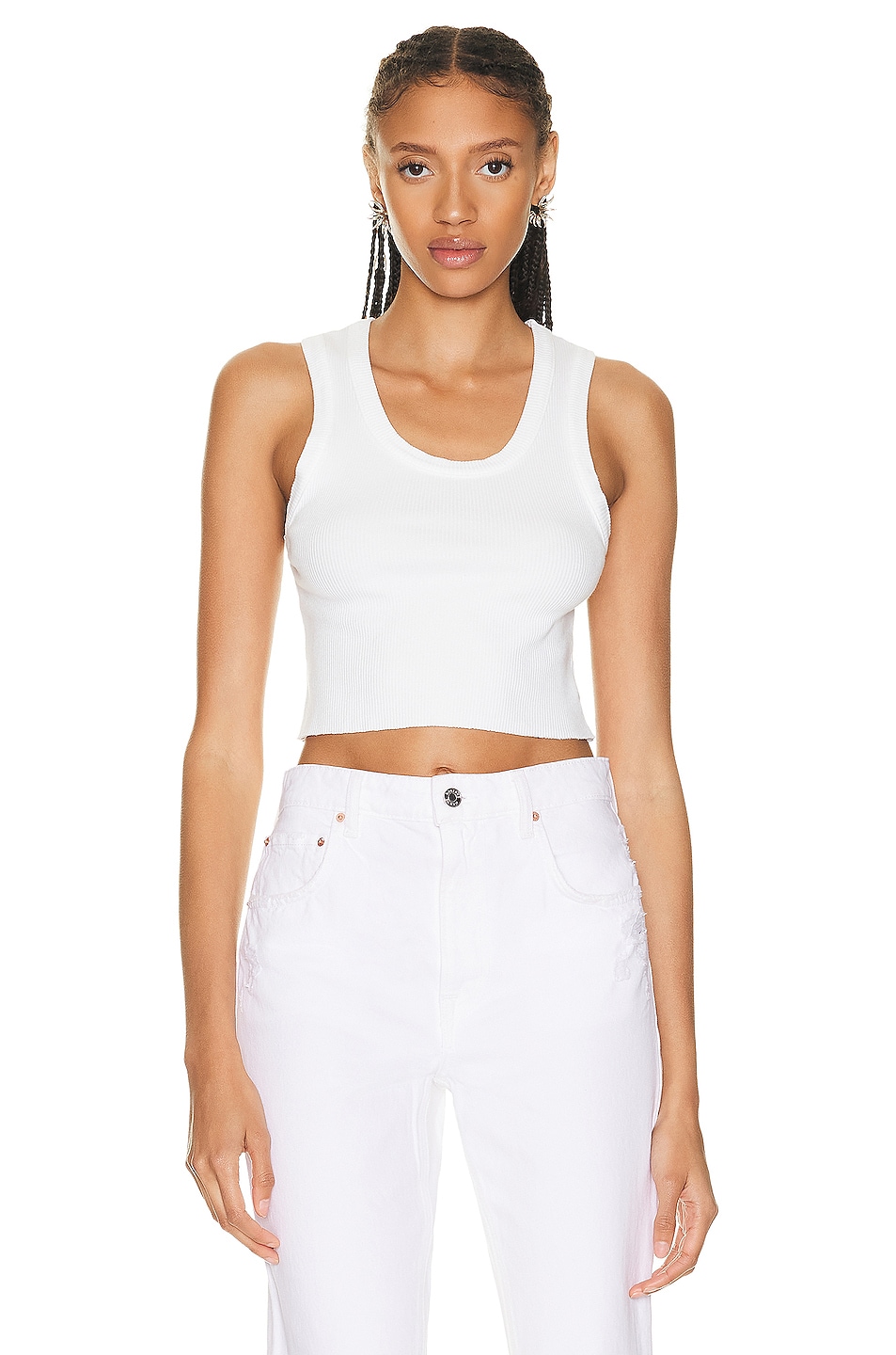 Image 1 of AGOLDE Cropped Poppy Tank in White