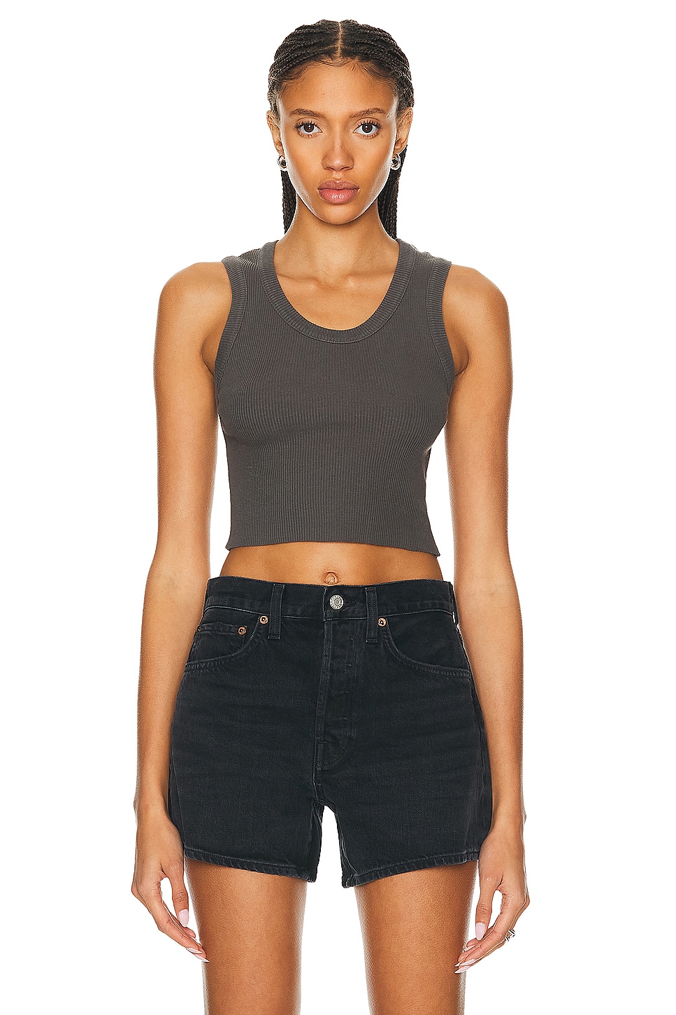 Image 1 of AGOLDE Cropped Poppy Tank in Raven