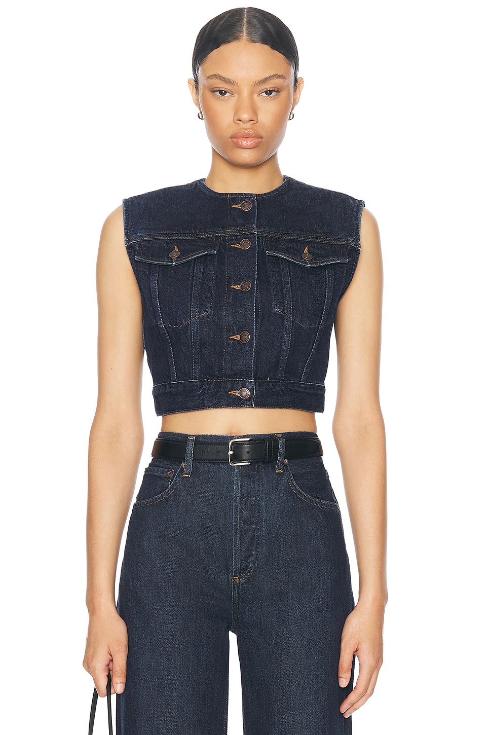 Shop Agolde Leo Vest In Polished