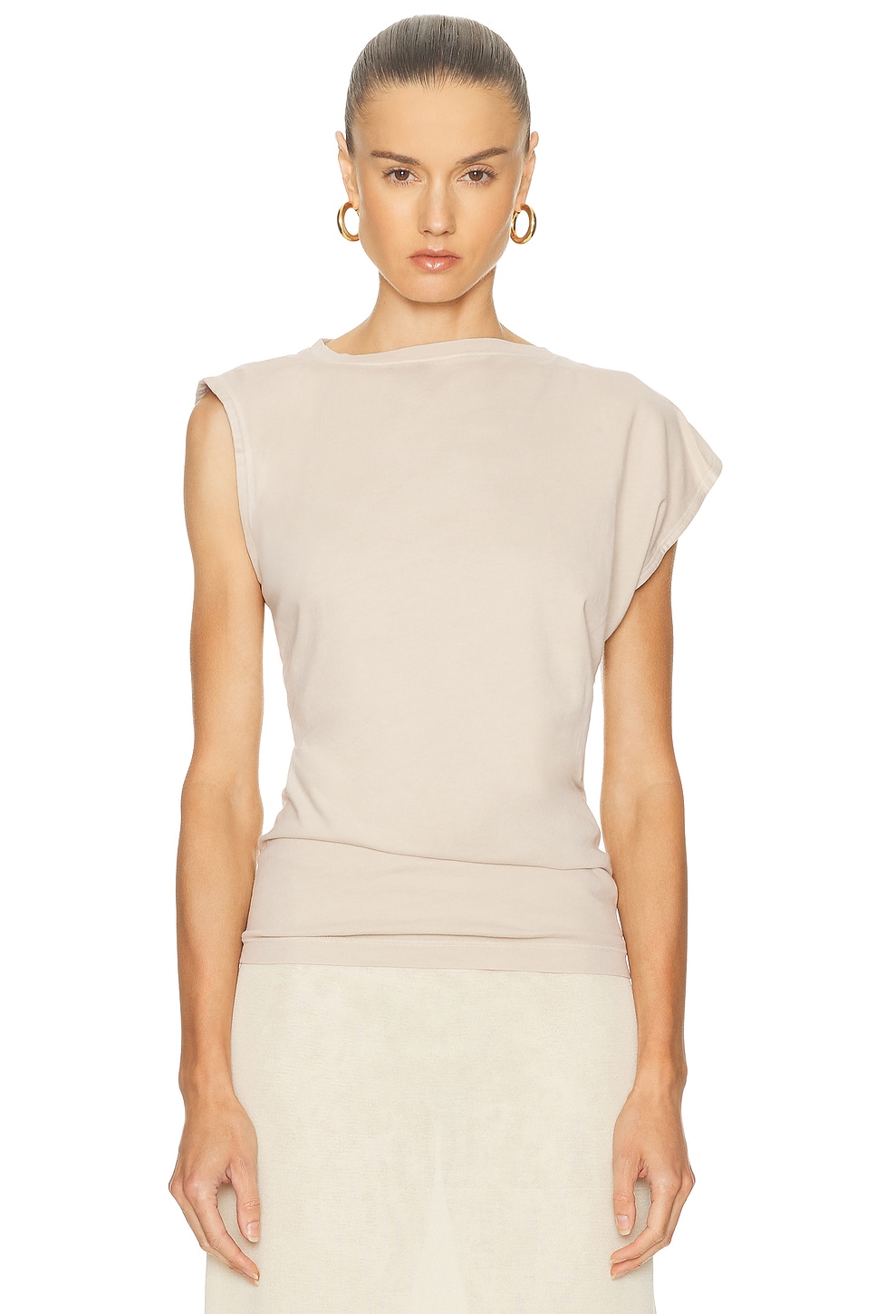Agolde Beth Tee In Neutral