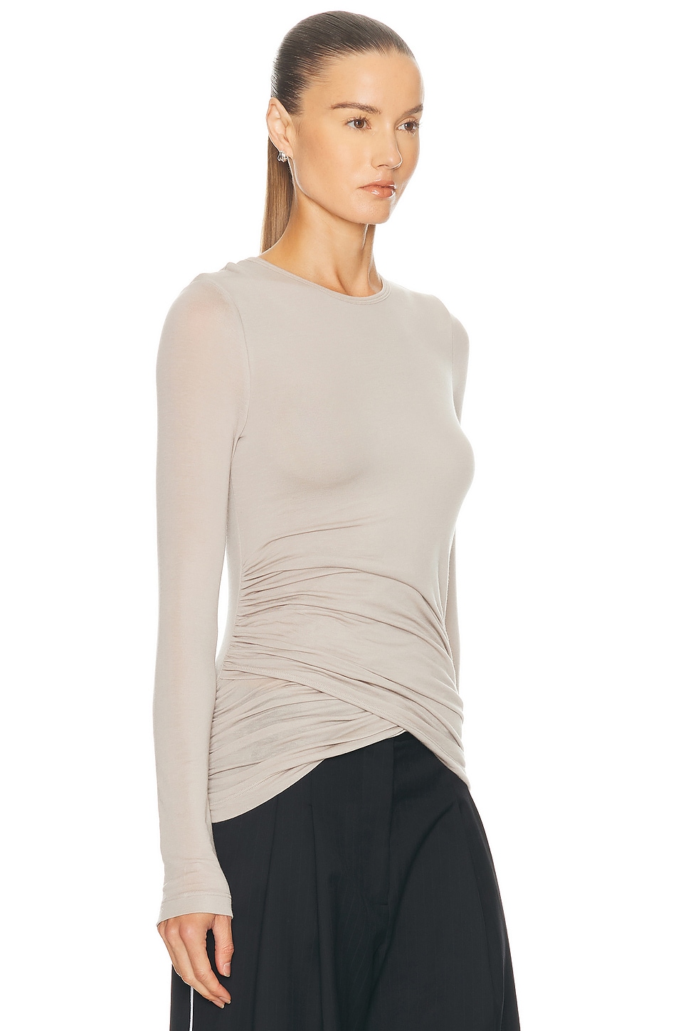 Agolde Eve Twist Tee In Gray