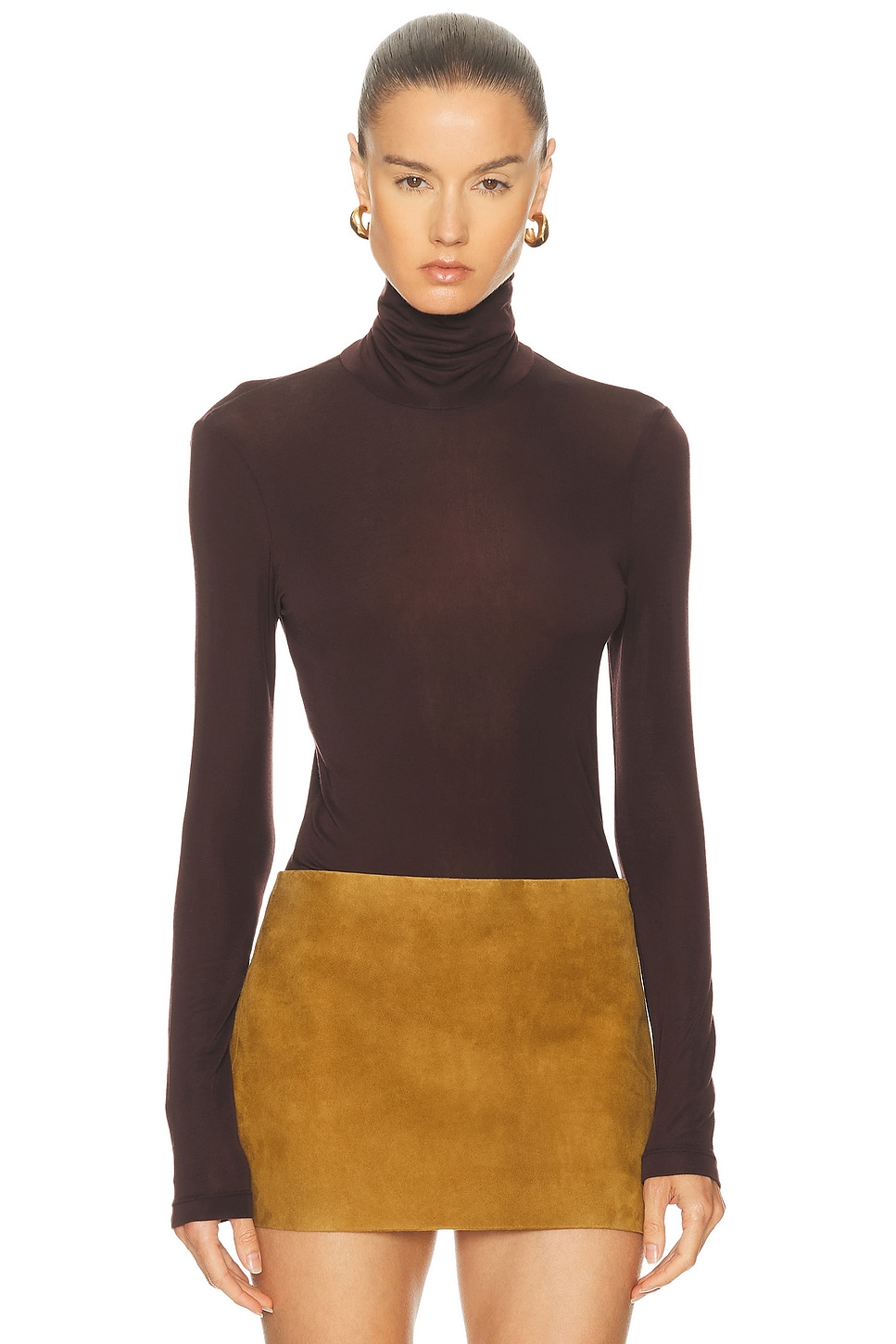 Image 1 of AGOLDE Pascale Turtleneck in Root