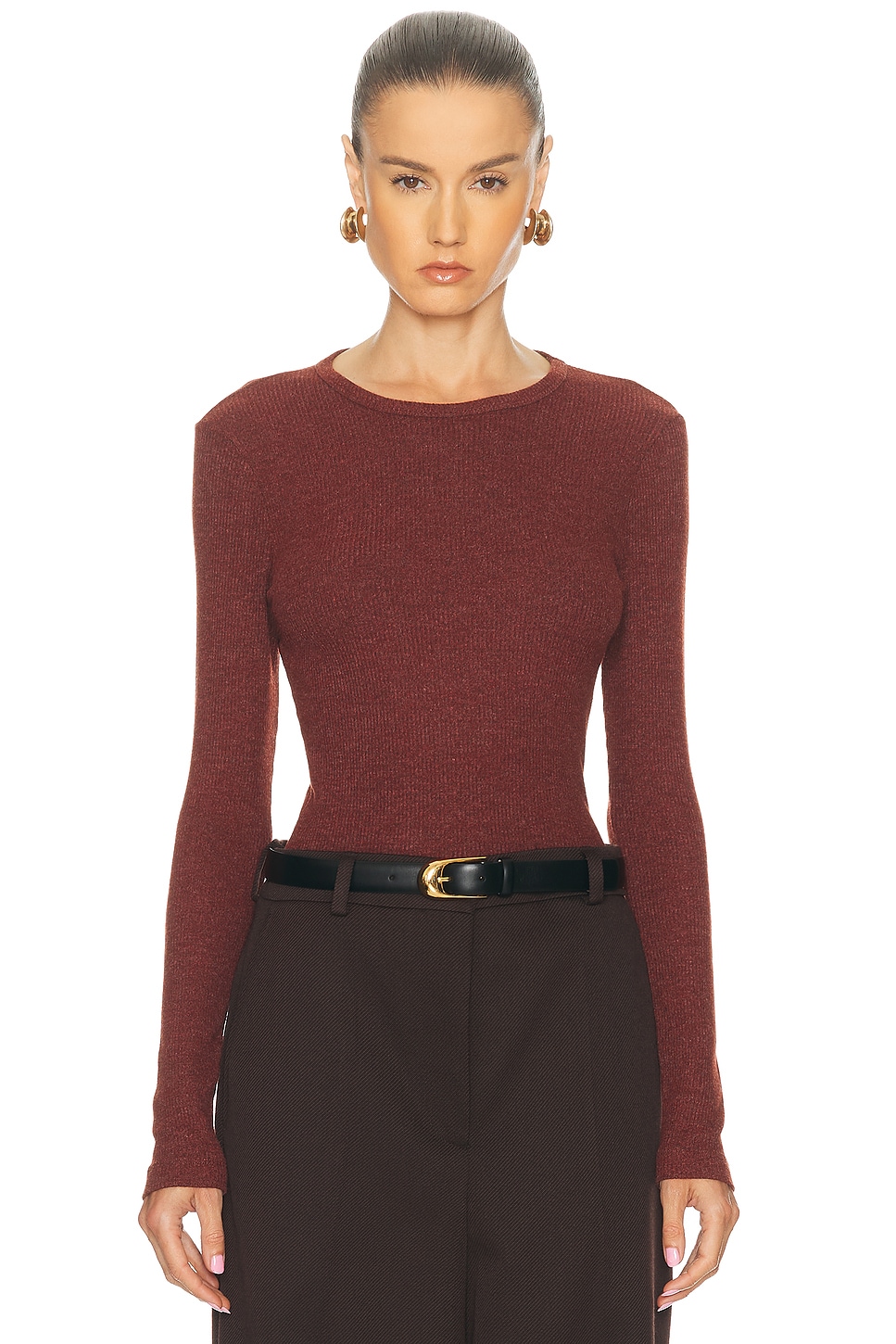 Image 1 of AGOLDE Delphi Slim Tee in Brick