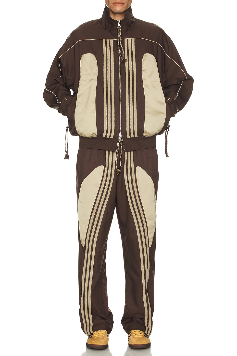 Image 1 of adidas by Song for the Mute Woven Full Zip Jacket in Brown
