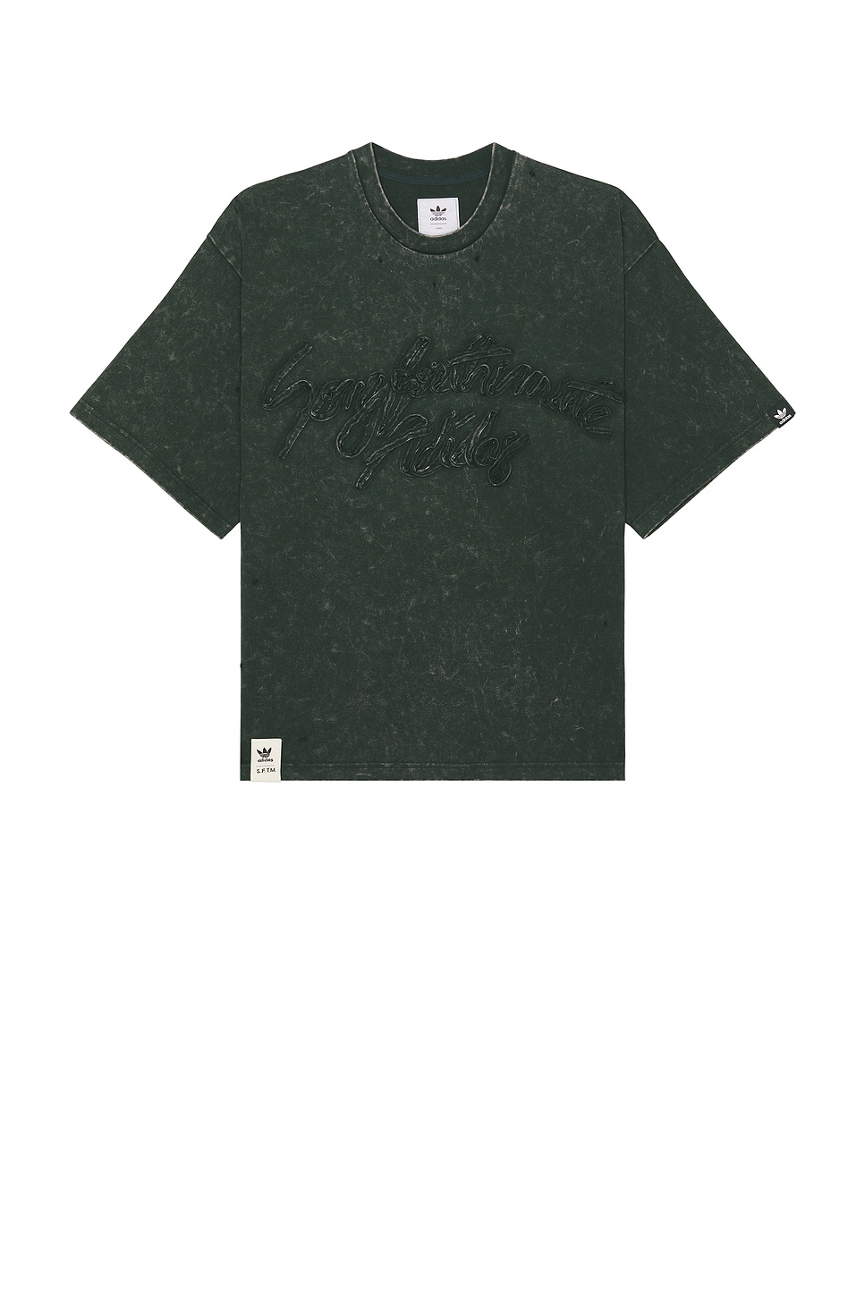Image 1 of adidas by Song for the Mute Wash Tee in Shadow Green